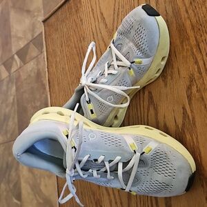OC On Running Cloudsurfer Shoes Sneakers - Glacier Gray & Limelight Women US 10